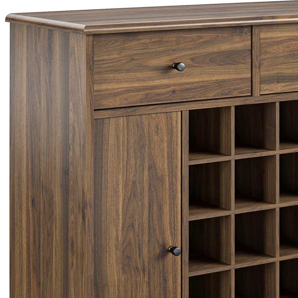 Retro Barschrank in Walnuss Optik - Tanios