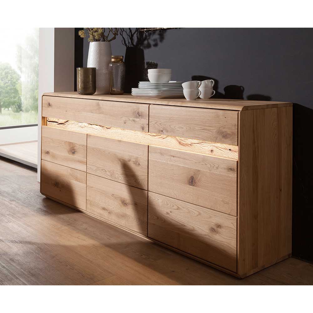 Hochwertiges Wildeiche Sideboard 184x86x44 cm - Acmida