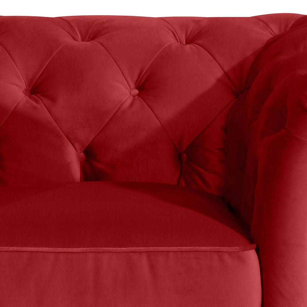 Chesterfield Sessel in Ziegel Rot - Telik