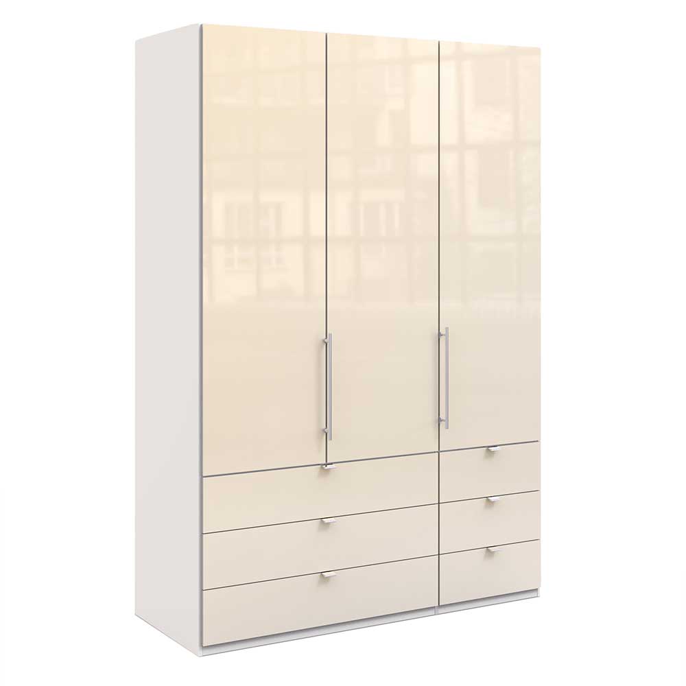 Schrank fürs Schlafzimmer in Creme Glas & Weiß - Zidarie