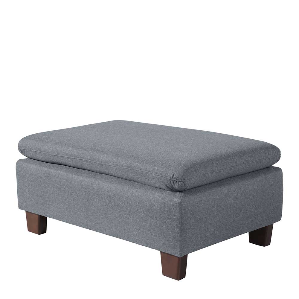 Hocker in Jeansblau und Nussbaum Braun - Ilea