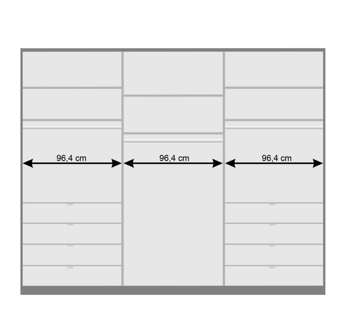 Moderner Schlafzimmerschrank in Weiß & Eiche sägerau - Vaclyn