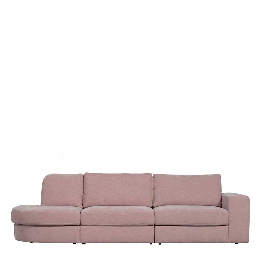 Stoffsofa mit Armlehne rechts in Rosa - Jilatov