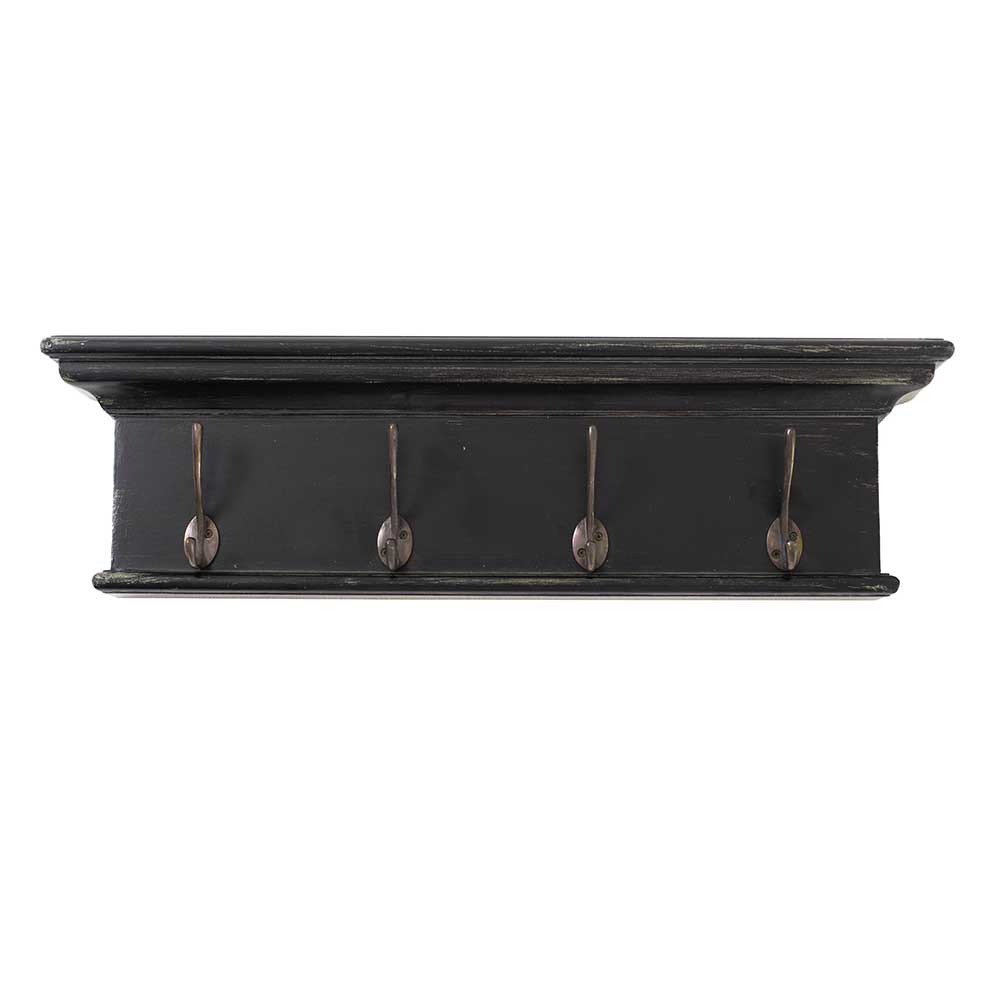 Holzgarderobe in Schwarz Vintage - Venzeno