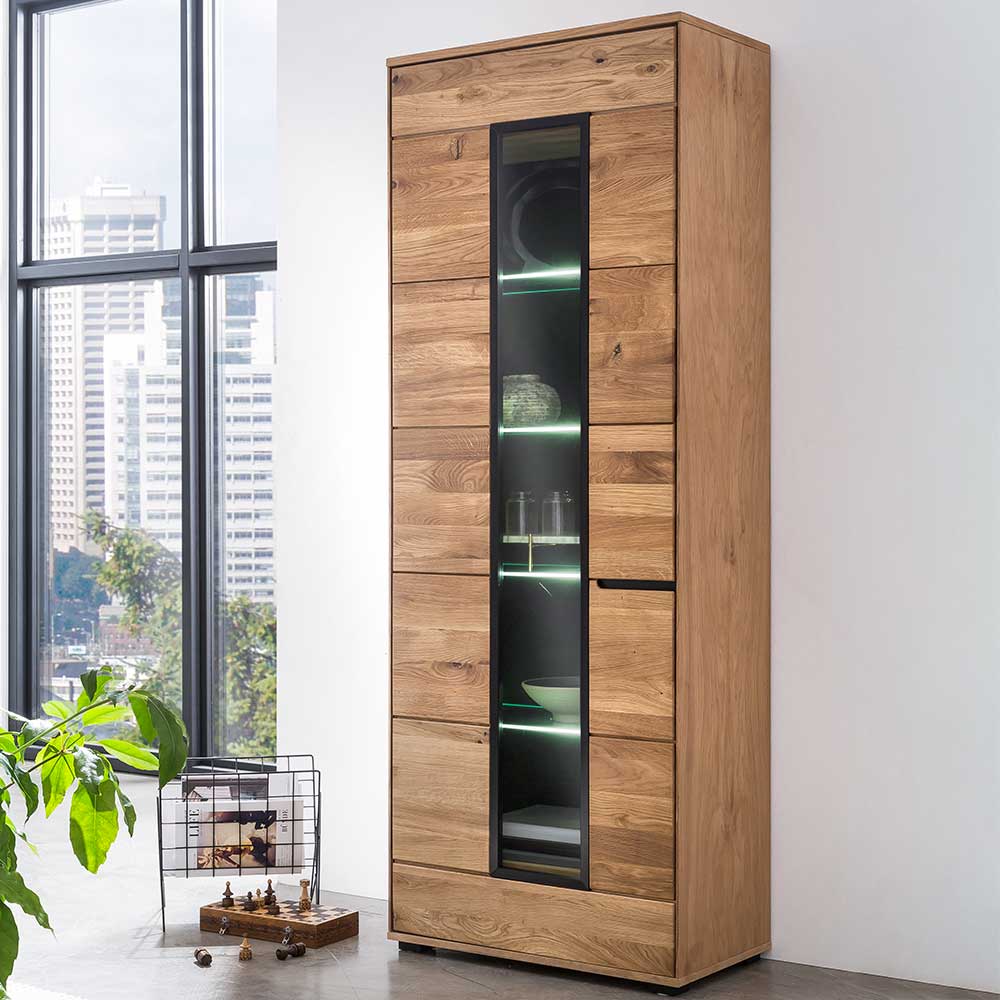 Moderner Vitrinenschrank 70x196x40 cm - Sennya