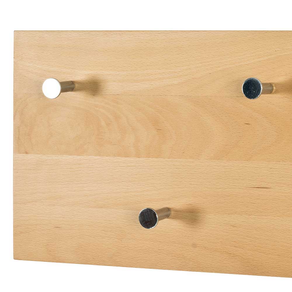 Wandgarderobe mit 5 Haken Loove aus Buchenholz