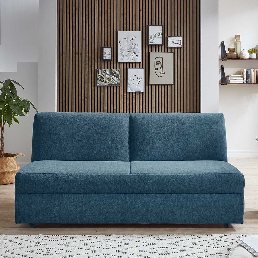 Moderne Klappcouch in Petrol Blau - Crocetta