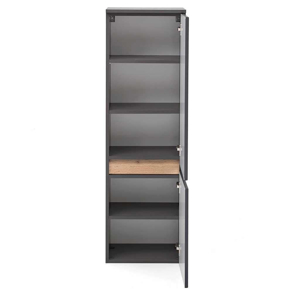 40x135x35 2-türiger Badschrank in Dunkelgrau - Agiruan