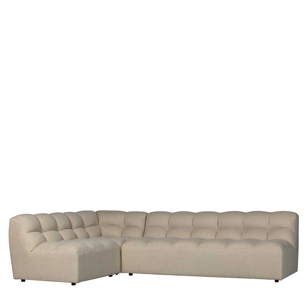 Design Ecksofa ohne Armlehnen in Beige - Madrilena