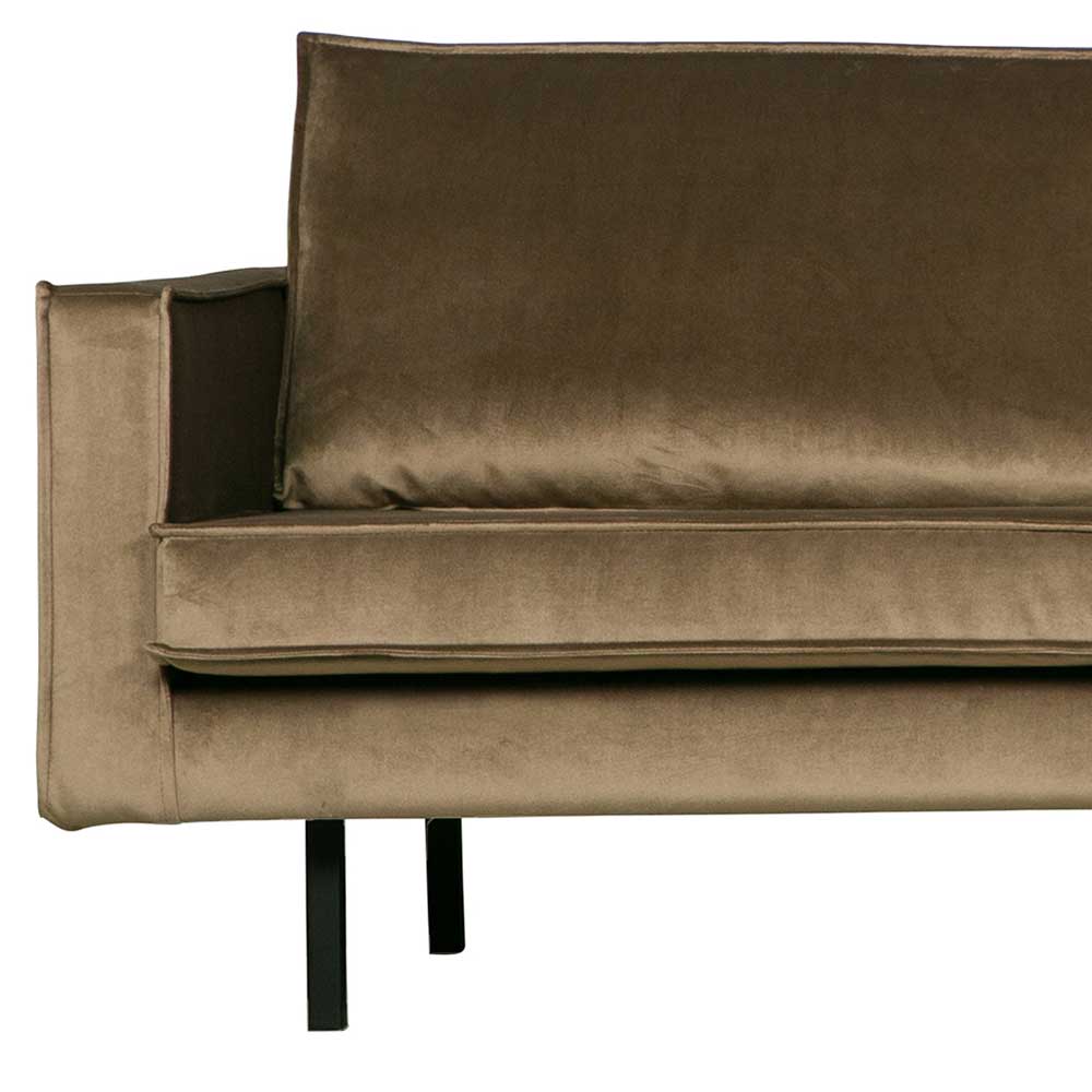 Retro Velvet Ecksofa in Taupe - Museo