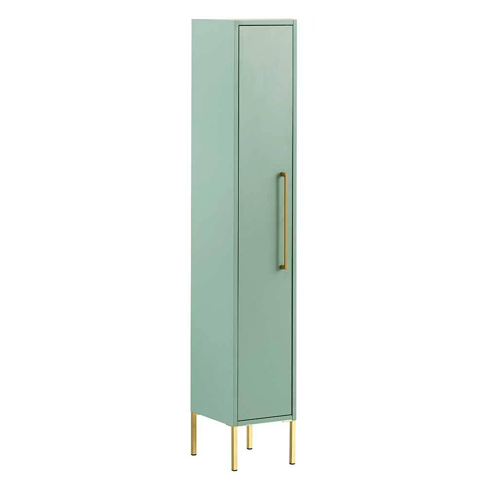 1-türiger Badschrank in Mintgrün & Gold - Aparcian