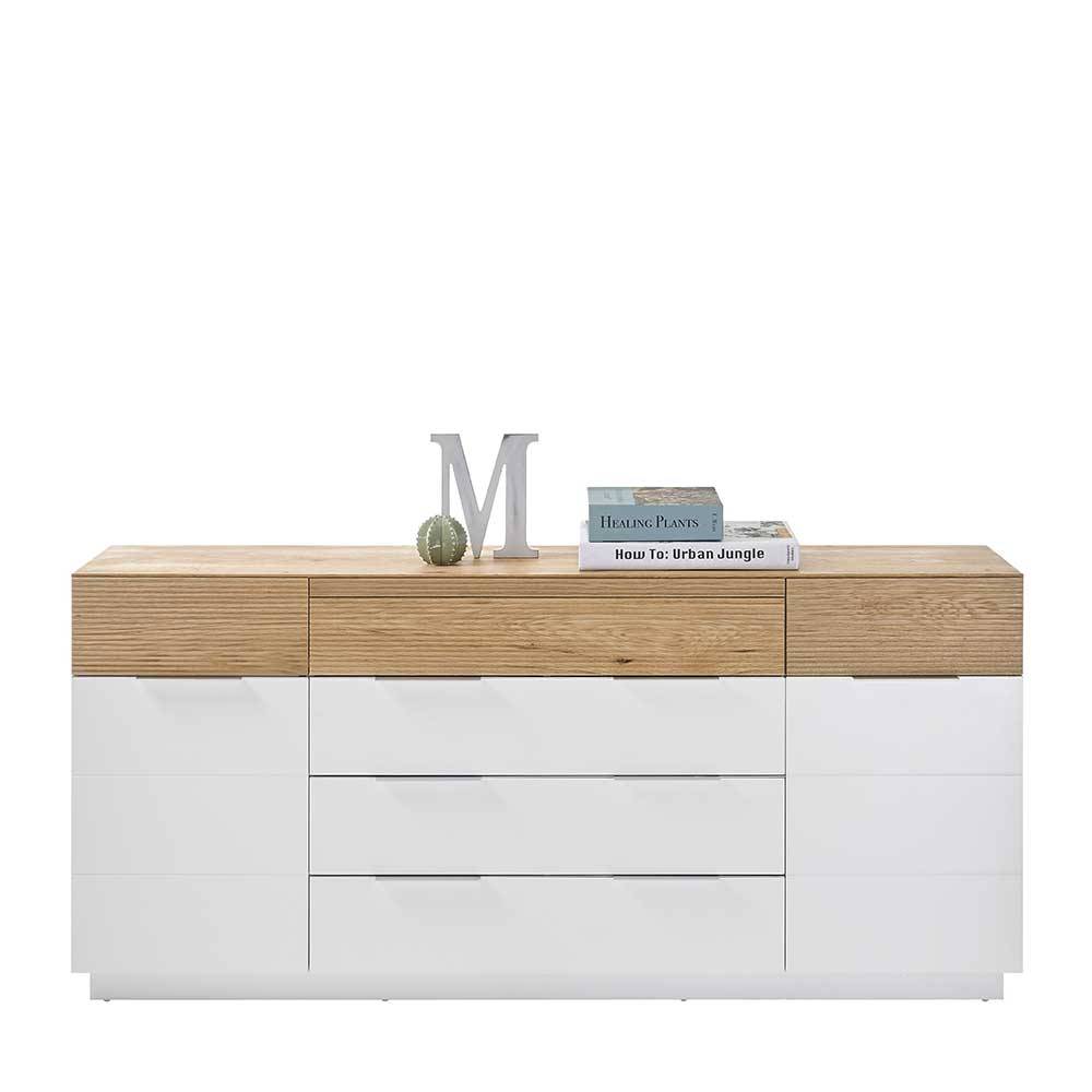 182x83x40 Skandi Sideboard in Eiche & Weiß - Hedisca