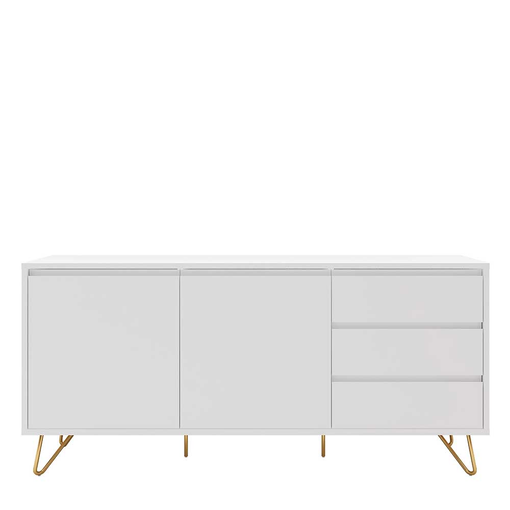 Weißes Sideboard 150cm mit Haarnadel Beinen - Donny