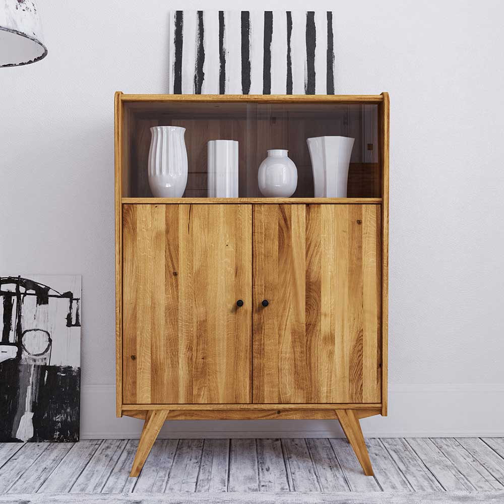 Schrank im Mid Century Stil aus Wildeiche Holz - Hardus