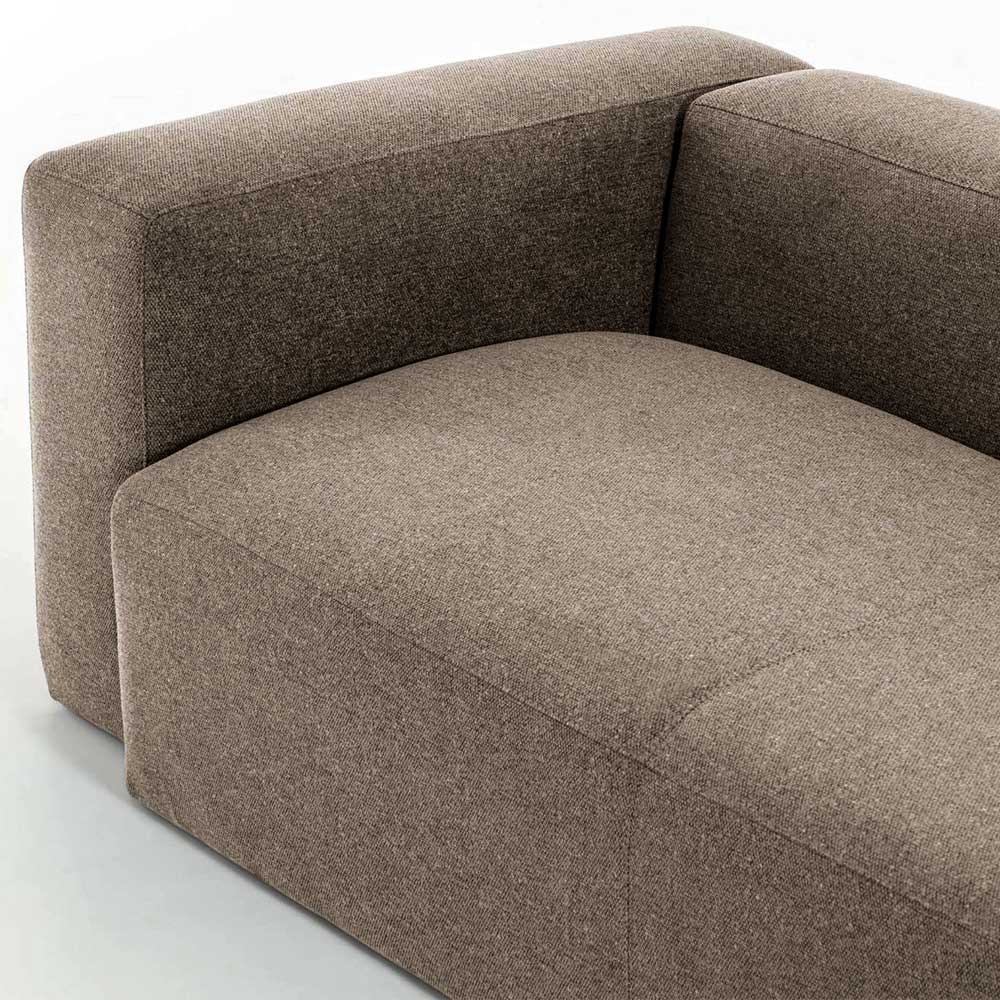 Ecksofa mit Armlehnen in Beige Chenille - Ursela