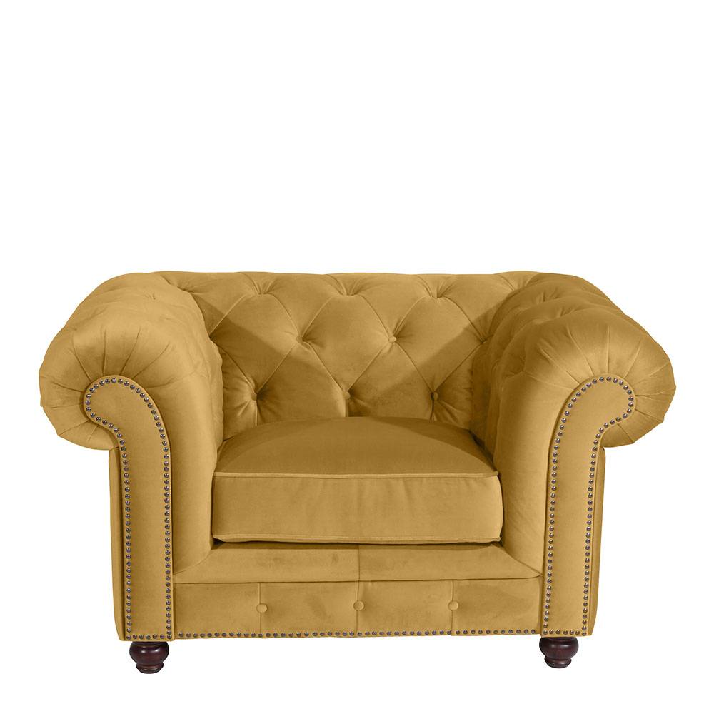 Chesterfield Polstersessel in Gelb - Omnus