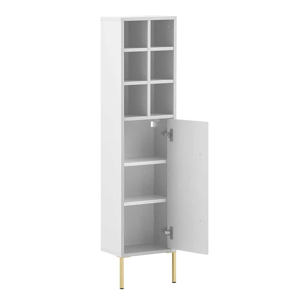 30x131x22 Badschrank in Weiß & Gold - Nuszaleva I