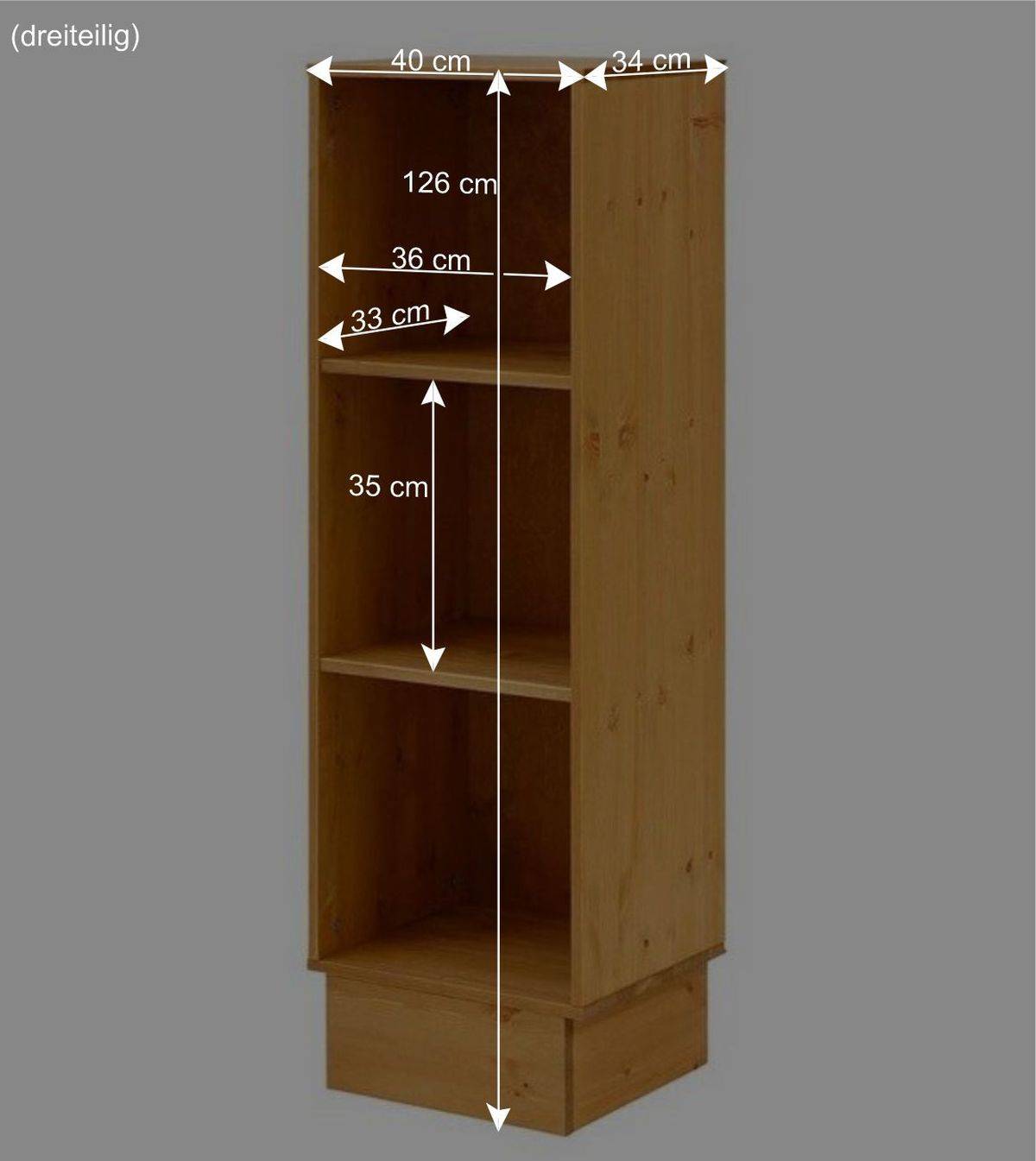 Landhaus Highboard & zwei Regale - Fausanda (dreiteilig)