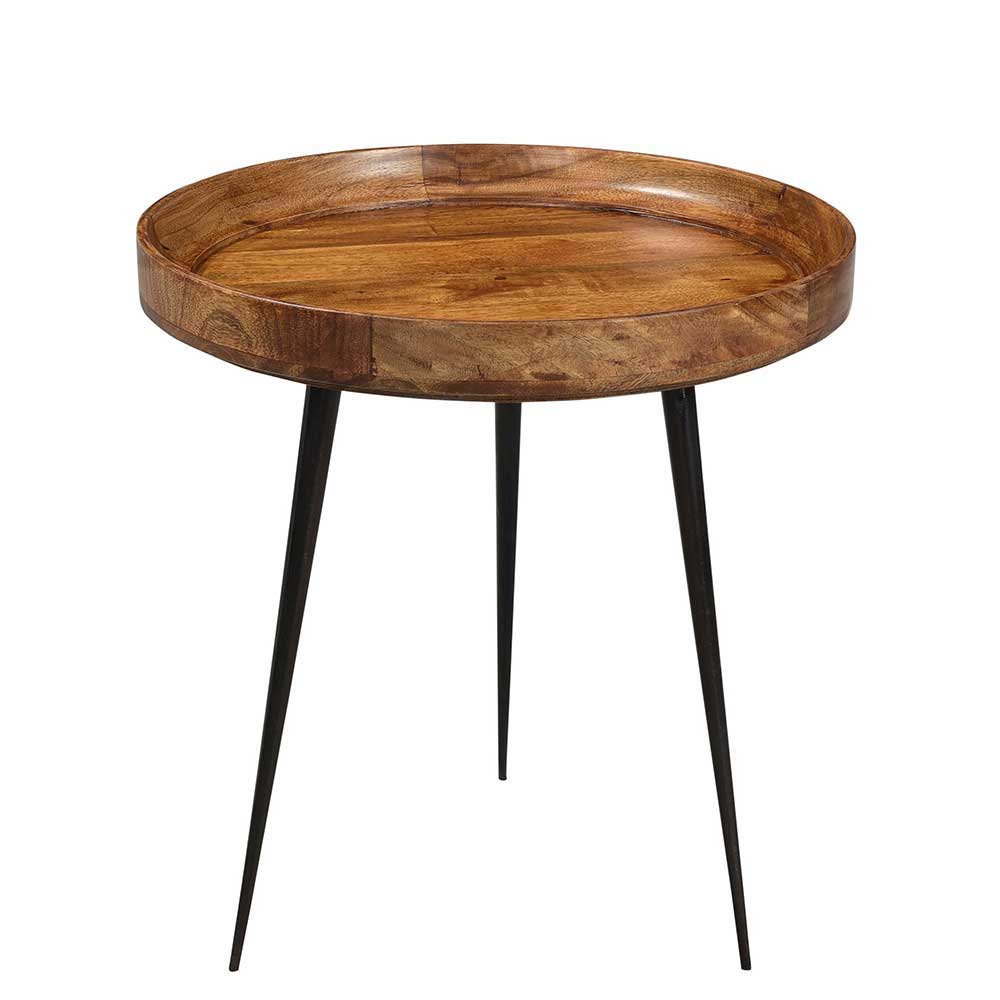 Massivholz Tabletttisch in Rund 50cm - Pianona