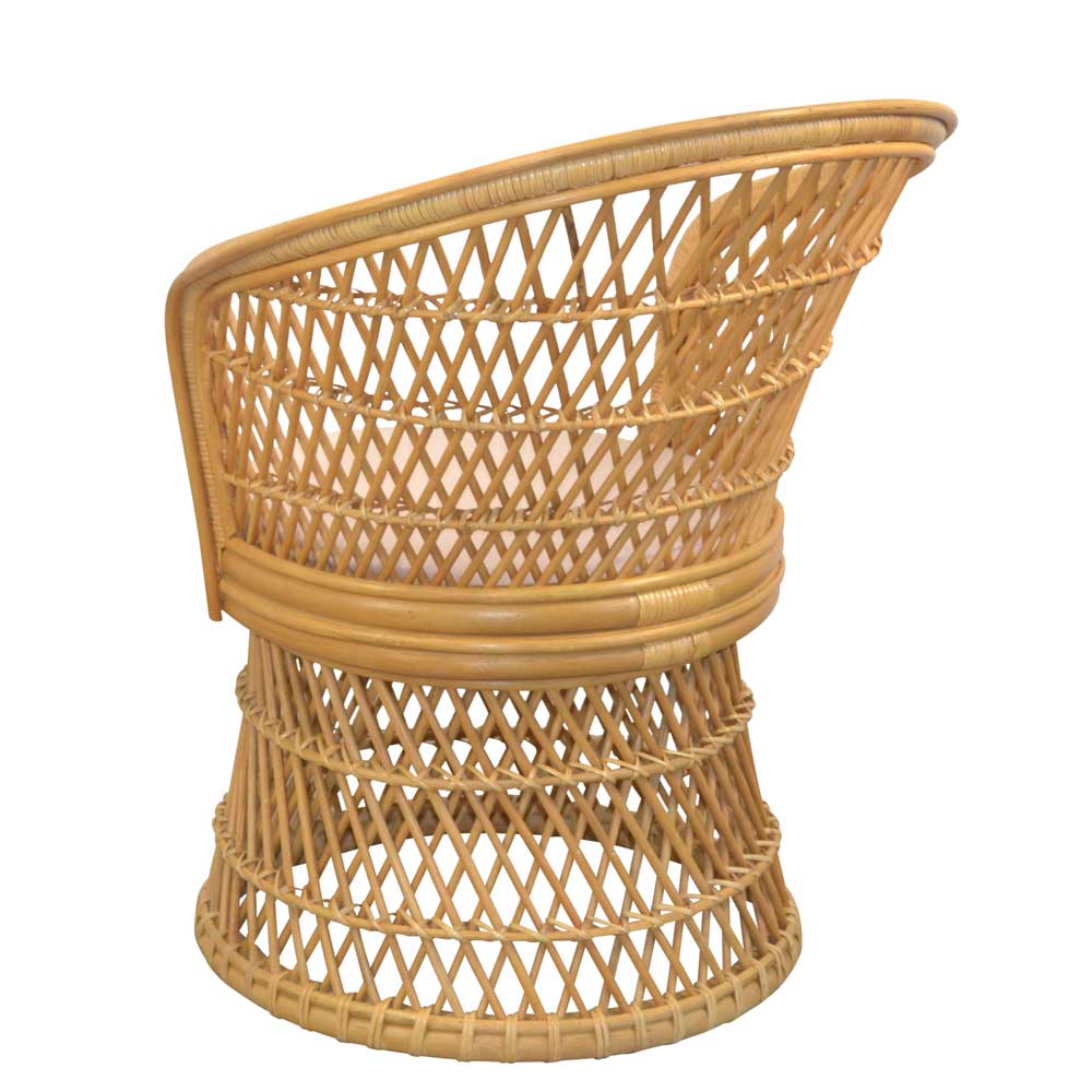 Retro Sessel aus Geflecht Rattan Natur - Garzone