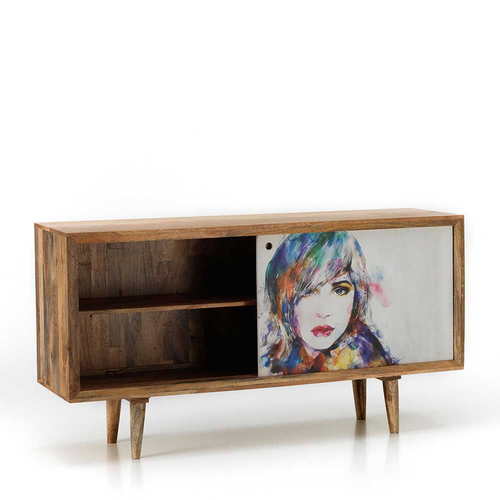 Schiebetüren Sideboard mit Motiv Frau mehrfarbig - Mengiz