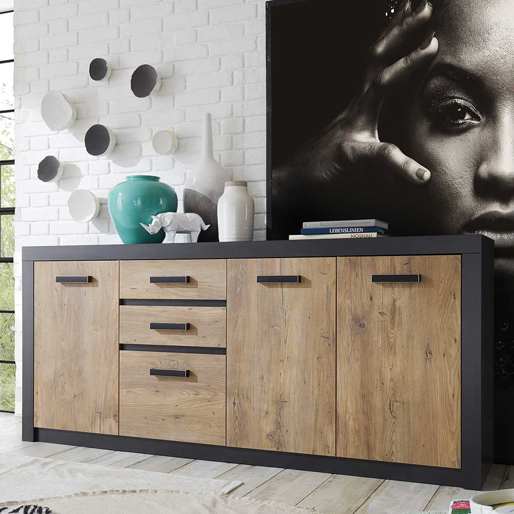 198cm langes Sideboard in Kastanie Holz-Optik - Ebrican