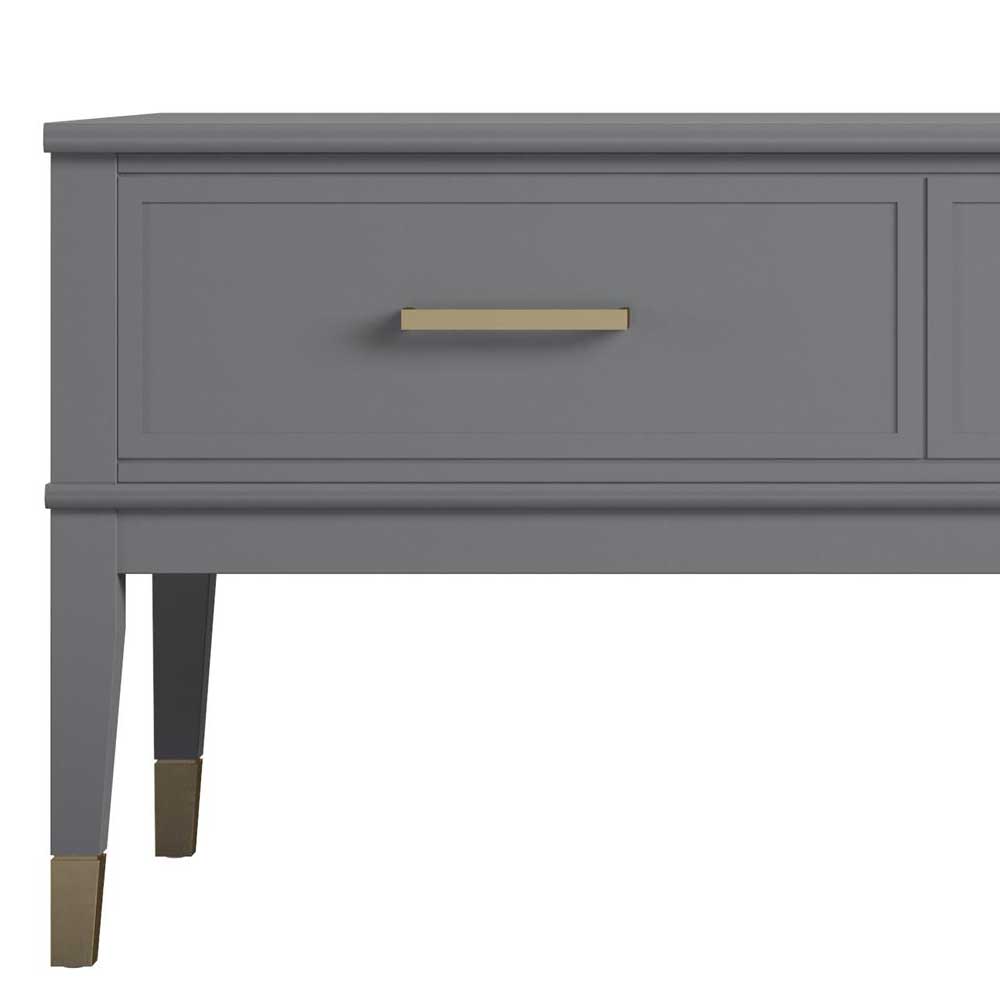 Funktioneller Couchtisch in Grau & Gold - Obbo