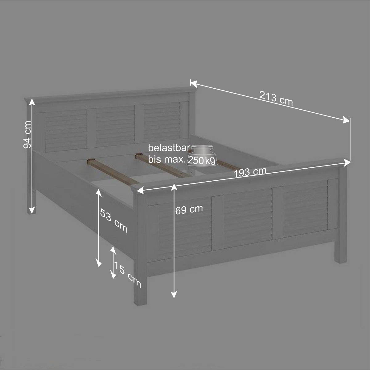 Schlafzimmermöbel Landhaus Set - Mira (vierteilig)