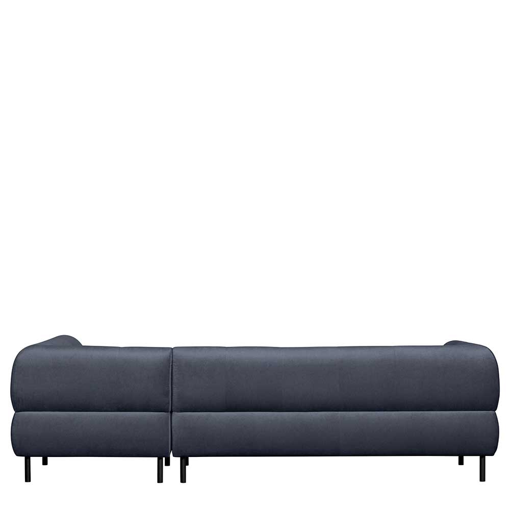 Samt L-Sofa in Dunkelgrau - Roccoss