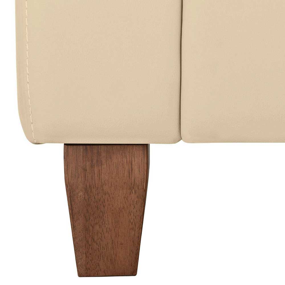 Elegante Leder Eckcouch in Creme - Seyera