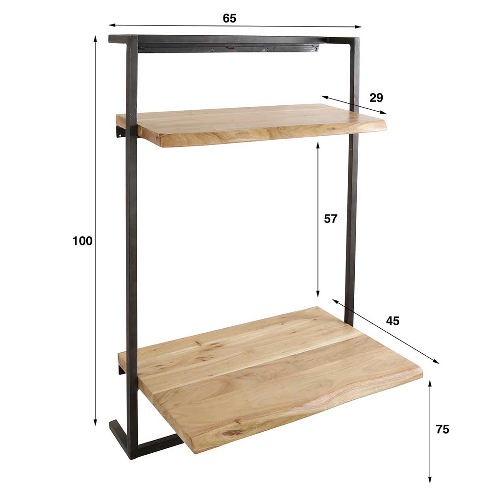 Wand Schreibtisch mit Baumkanten Platten - Vadimma