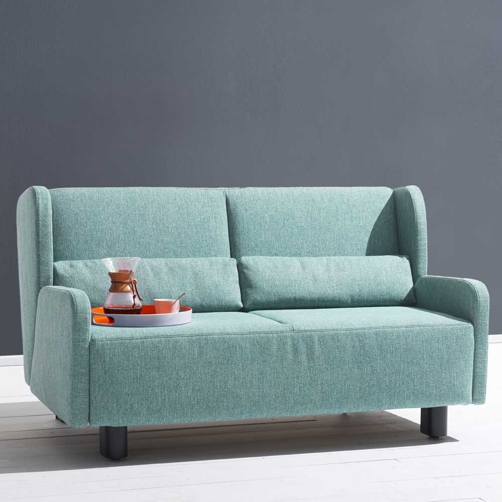 Webstoff Schlafsofa in Petrol Blau - Fancya