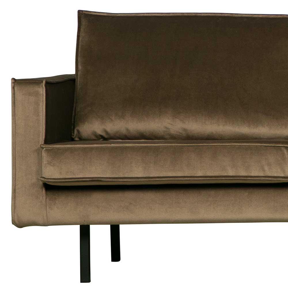 L-Form Wohnzimmer Sofa in Taupe Samt - Museo