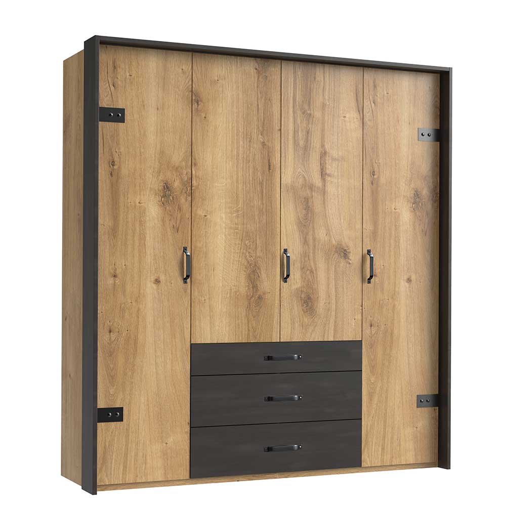 Industry Kleiderschrank mit 200 cm Breite - Bram