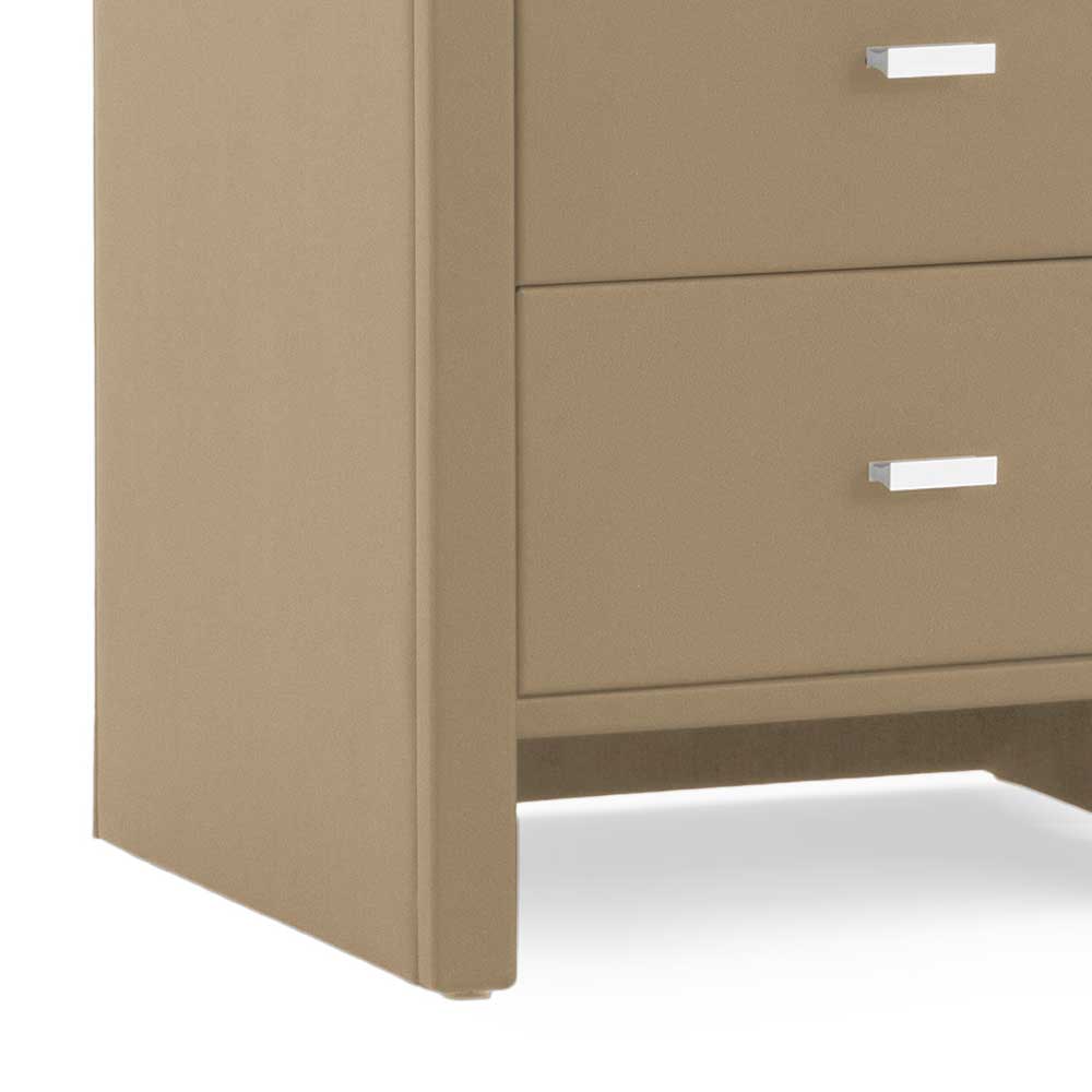 Schubladen Nachtschrank Clairy in Kunstleder Beige