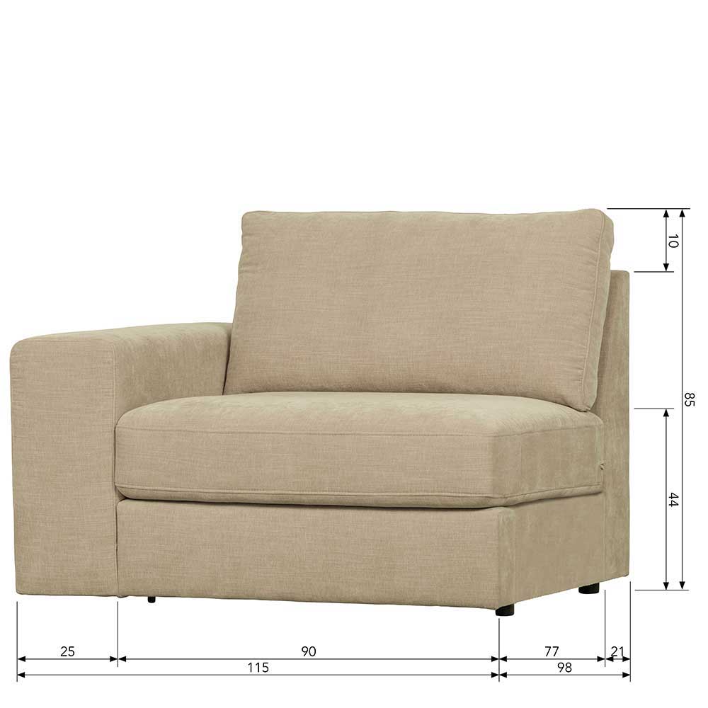 Zwei Elemente Modulsofa in Beige - Slagon