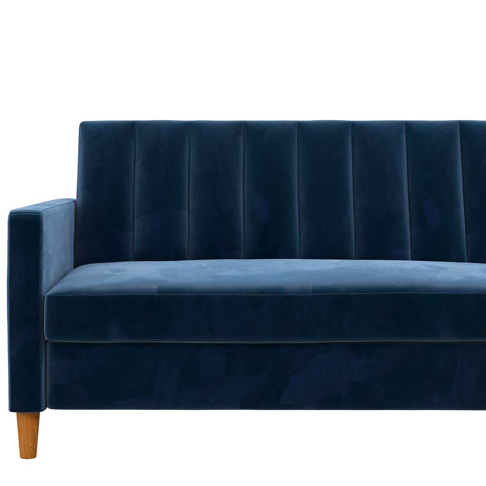 L-Schlafsofa in Blau Samt - Astomon