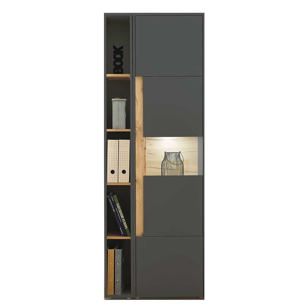 Schrank & schmales Regal Set - Ahilav (zweiteilig)