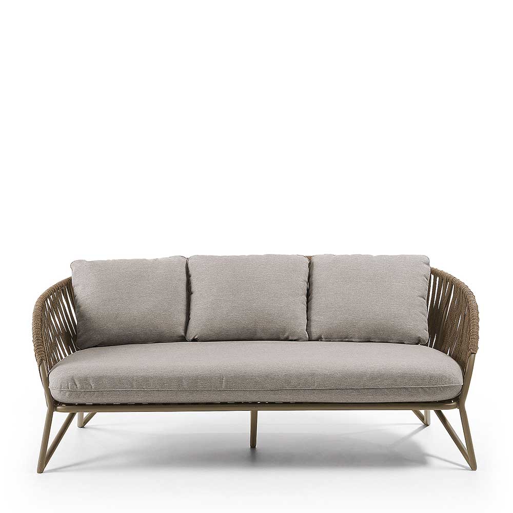 Sofa aus Seilgeflecht in Hellbraun & Beige - Jadnea