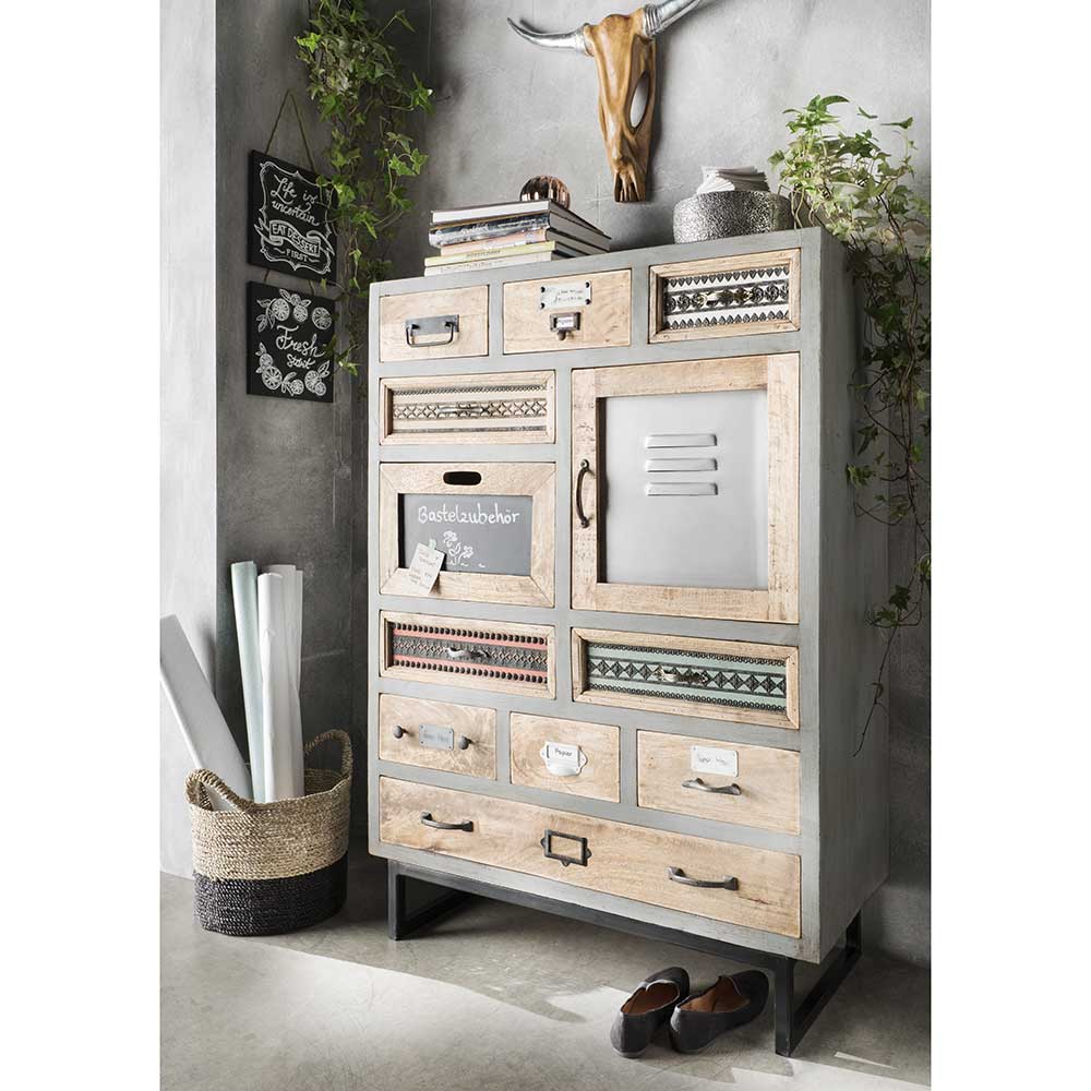 Shabby Design Highboard aus Recyclingholz - Nuro