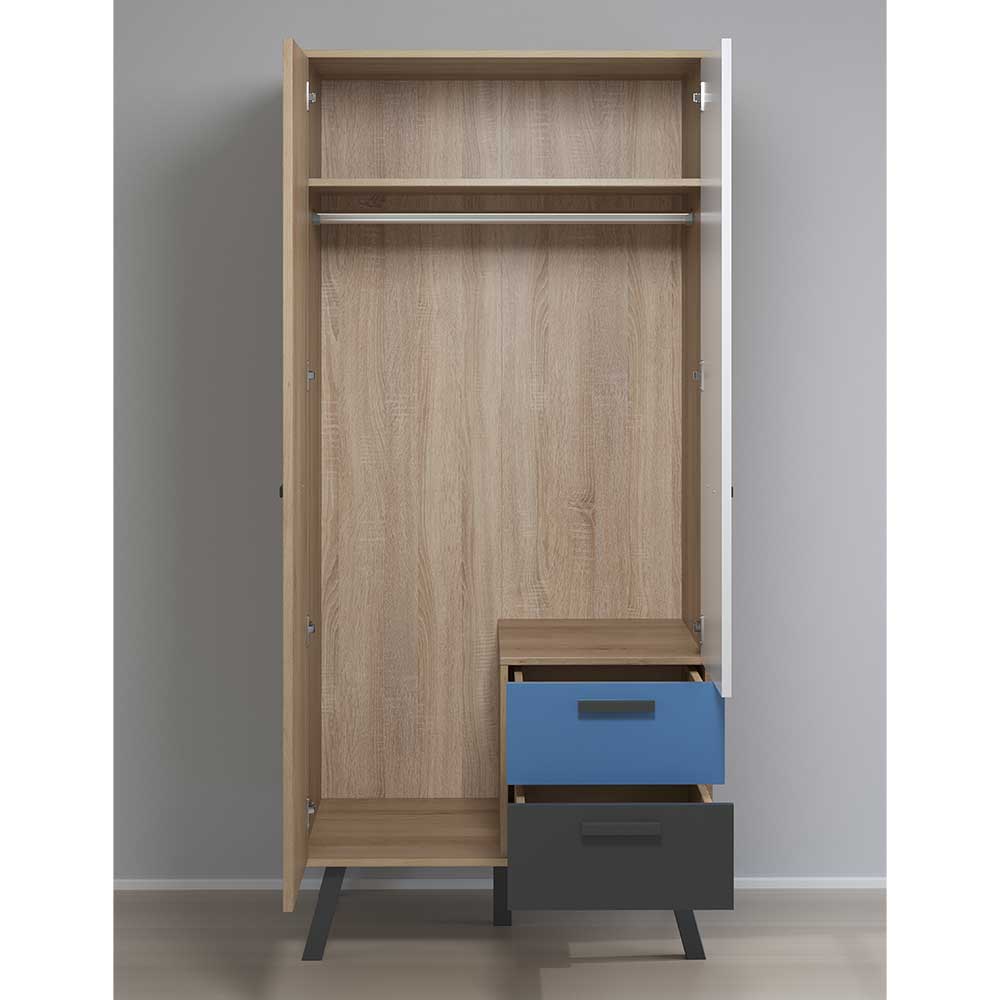 Kinder Kleiderschrank 87x190x61 cm - Domago