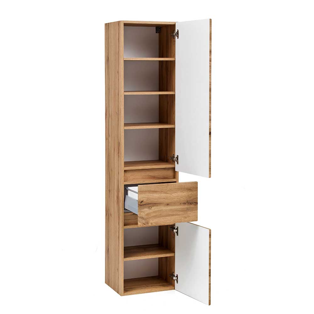 Bad Seitenschrank in Holz Optik Wildeiche - Iliam