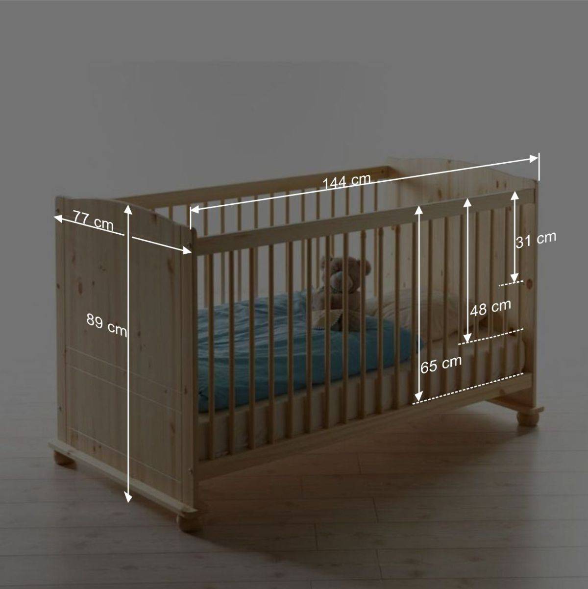 Babybett Cilian aus Kiefer Massivholz