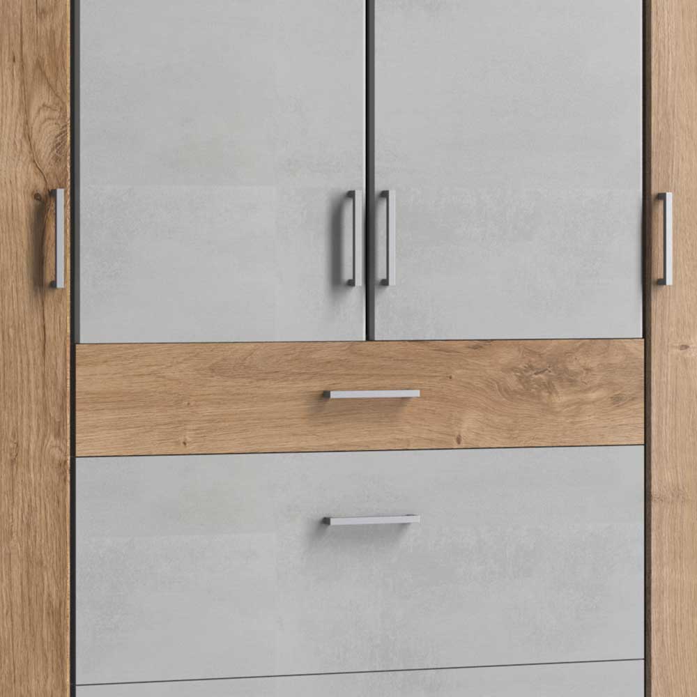 179x199x58 Kleiderschrank in Holzoptik Plankeneiche - Anca