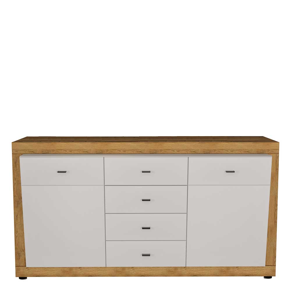 160x85x39 Sideboard in Weiß glänzend - Sofia