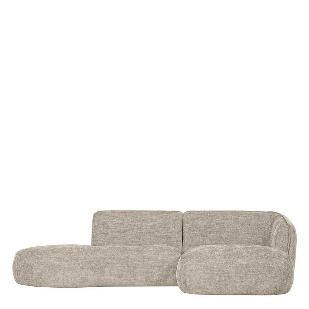 Ecksofa in Beige Webstoffbezug - Mauricios