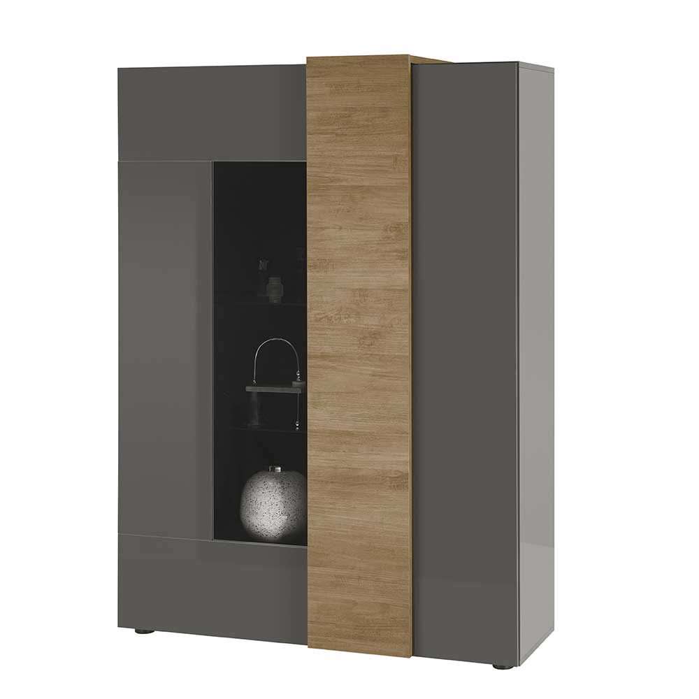 Hochglanz Highboard mit Glas - Eracosta