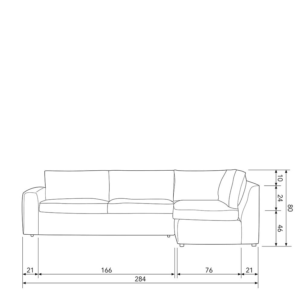 Dreisitzer L-Sofa in Graugrün - Matthew