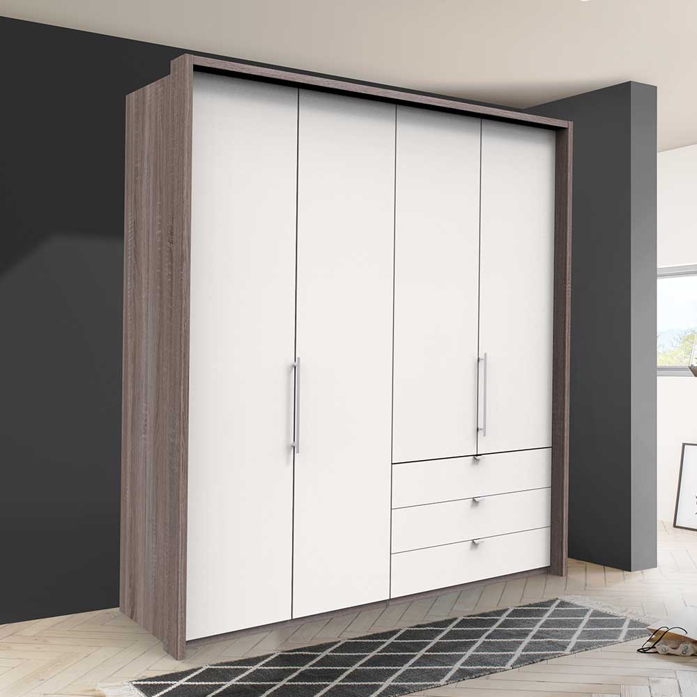 Schlafzimmerschrank 2m mit 3 Schubladen - Tivierto