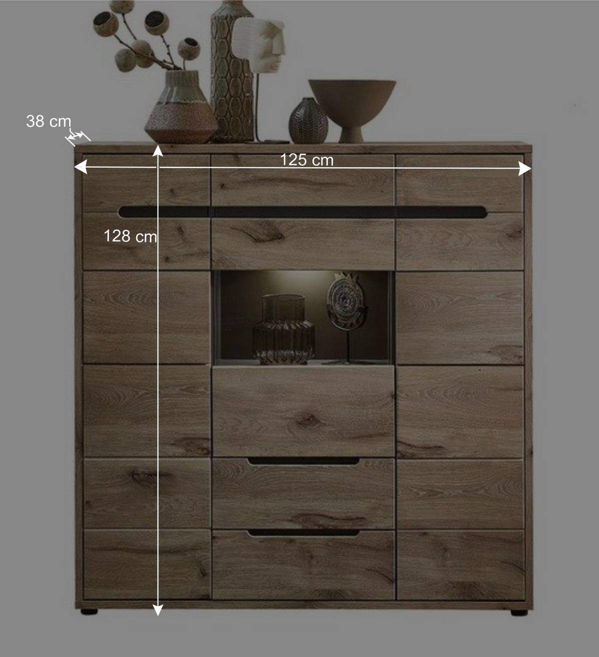 Highboard mit 3 Türen & 2 Schubladen - Zelio